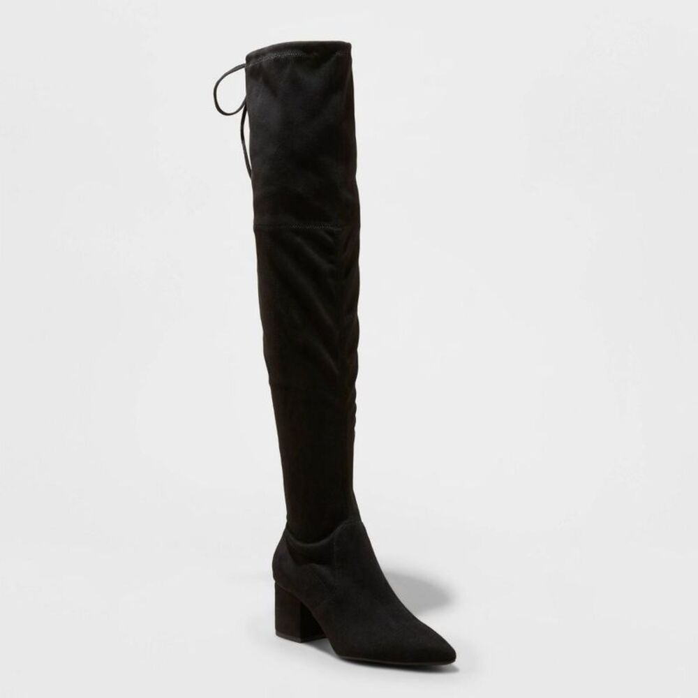 A New Day - A New Day Women's Faux Leather Zipper Tie Over The Black